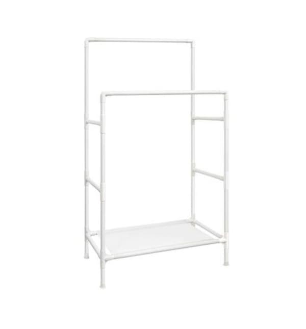 Rootz Tøjstativ - Garderobestativ - To stænger - Metal - Plast - Hvid - 88 x 44 x 154 cm