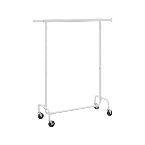 Rootz Tøjstativ - Tøjstativ - Med udtrækkelig Tøjstang - Tøjbøjlestativ - Fritstående Tøjstang - Mat Hvid - 45 x (110-150) x 160 cm