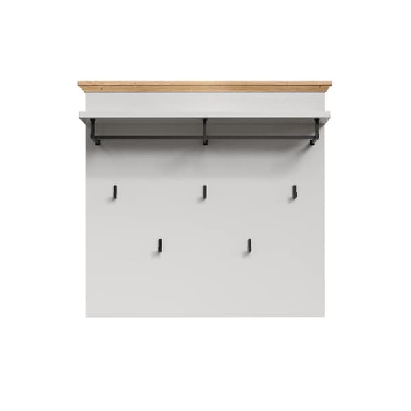 Rootz Wall Organizer - Wall Mount - Wall Shelf - Wall Unit - Wall Storage - Hanging Panel - Light Grey/Artisan Oak - 91x82x27cm