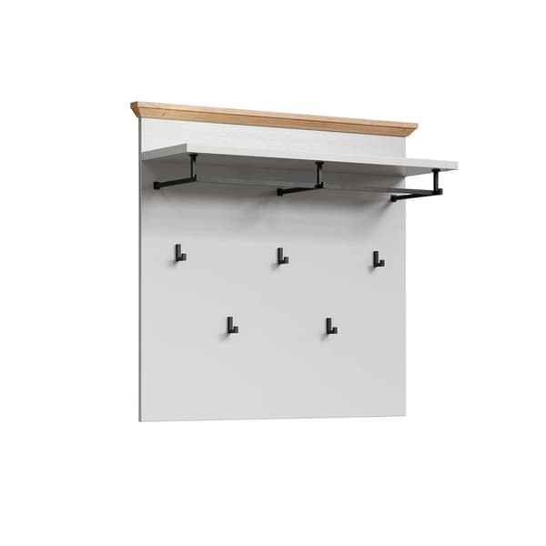 Rootz Wall Organizer - Wall Mount - Wall Shelf - Wall Unit - Wall Storage - Hanging Panel - Light Grey/Artisan Oak - 91x82x27cm