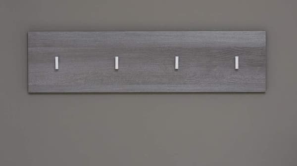 Rootz Wall Panel - Hanging Board - Coat Hookboard - Entryway Organizer - Wall Mount Rack - Storage Plaque - Decor Board - Sardegna Smoked Silver - 80