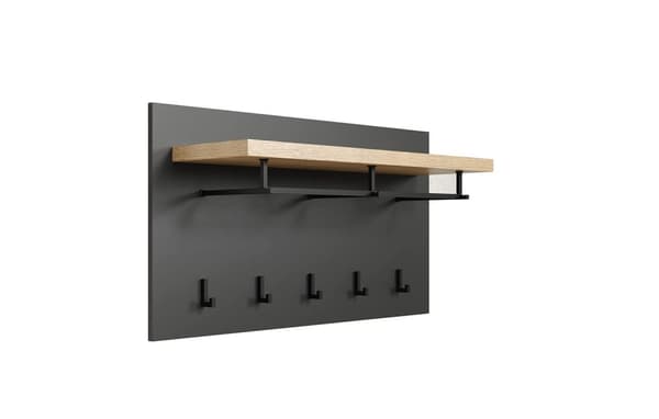 Rootz Synnax Coat Rack - Wall Hanger - Garment Holder - Clothes Stand - Jacket Organizer - Wardrobe Hook - Wall Mount - Coast Evoke Oak - 90x50x27cm