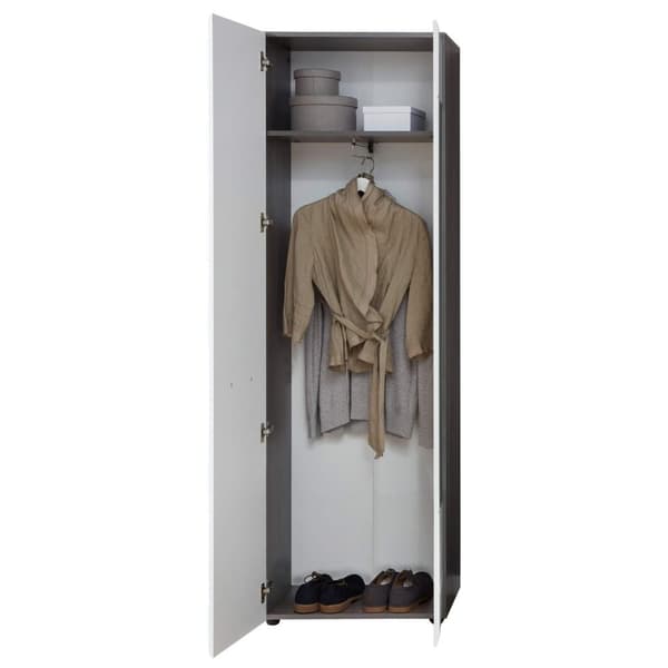 Rootz Wardrobe - Closet - Clothes Cabinet - Storage Unit - Organizer - Apparel Armoire - White - 60 x 191 x 35 cm