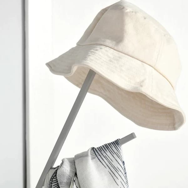 Rootz Coat Rack - Coat Stand - Clothes Rack -  8 Hooks Coat Rack - Coat Rack With Shelf - Standing Coat Rack - White - 45 x 45 x 180 cm