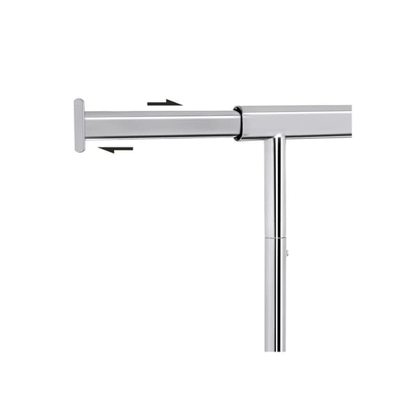 Rootz Klädställ - Kraftig metall - Robust - Smidig glidning - Praktisk - Utrymmesbesparande - Förvaringsutrymme - Förkromat järnrör - Silver - 92-132
