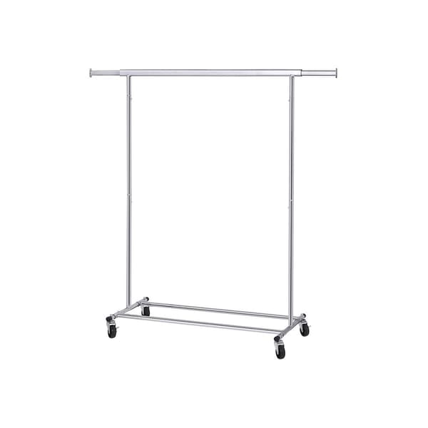 Rootz Tøjstativ - Heavy Duty Metal - Robust - Glat glidning - Praktisk - Pladsbesparende - Opbevaringsplads - Forkromet jernrør - Sølv - 92-132 cm x 1
