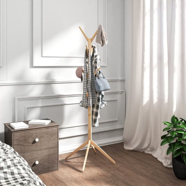 Rootz-vaateteline - Vaatekaappiteline - Vaatepidike - Vaateripustin - Vaatteiden järjestäjä - Asunäyttö - Takkipuu - Luonnollinen - 180 cm Korkeus x 4