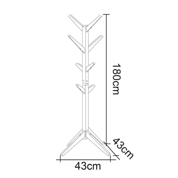 Rootz-vaateteline - Vaatekaappiteline - Vaatepidike - Vaateripustin - Vaatteiden järjestäjä - Asunäyttö - Takkipuu - Luonnollinen - 180 cm Korkeus x 4