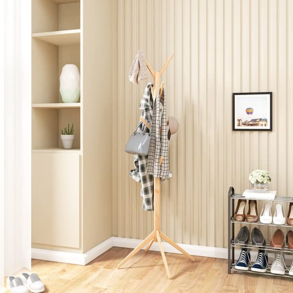 Rootz-vaateteline - Vaatekaappiteline - Vaatepidike - Vaateripustin - Vaatteiden järjestäjä - Asunäyttö - Takkipuu - Luonnollinen - 180 cm Korkeus x 4