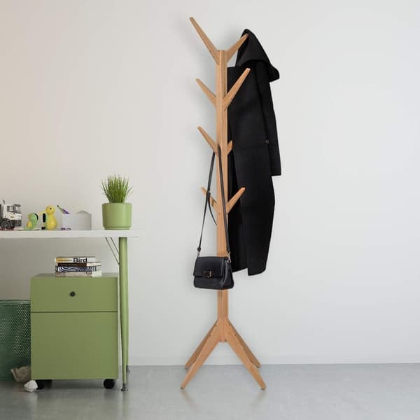 Rootz-vaateteline - Vaatekaappiteline - Vaatepidike - Vaateripustin - Vaatteiden järjestäjä - Asunäyttö - Takkipuu - Luonnollinen - 180 cm Korkeus x 4