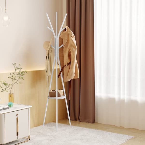 Rootz Knagerække - Tøjstativ - Gangbøjle - Beklædningsorganisering - Beklædningsholder - Garderobestativ - Hvid - 45,5x45,5x180 cm
