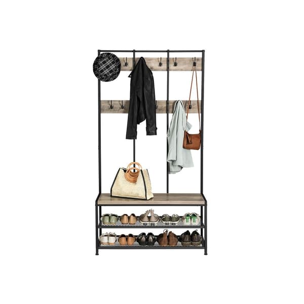 Rootz Knageholder - Knageholder med bænk - Vægmonteret knagerække - Hængende knagerækker - Dekorative vægkroge - Opbevaringsløsning til entré - Elegan