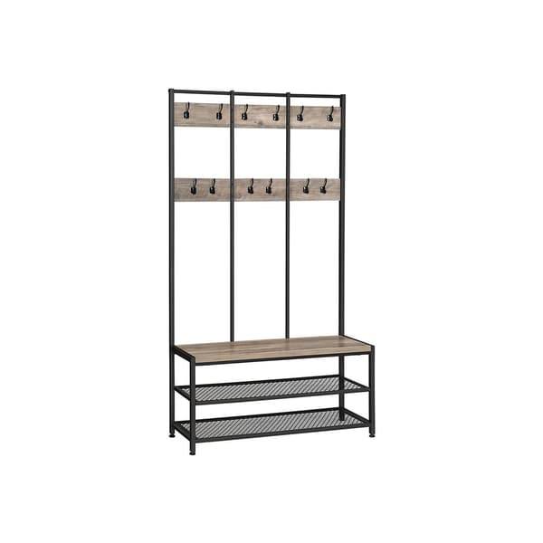 Rootz Knageholder - Knageholder med bænk - Vægmonteret knagerække - Hængende knagerækker - Dekorative vægkroge - Opbevaringsløsning til entré - Elegan