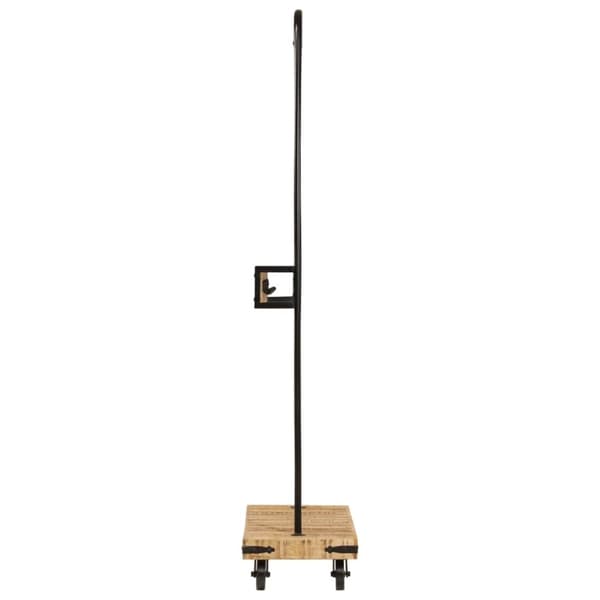 vidaXL Klädställning med hjul 90x35x190 cm massivt mangoträ och järn