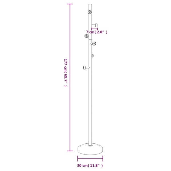 vidaXL Klädhängare svart 177 cm pulverlackerat järn