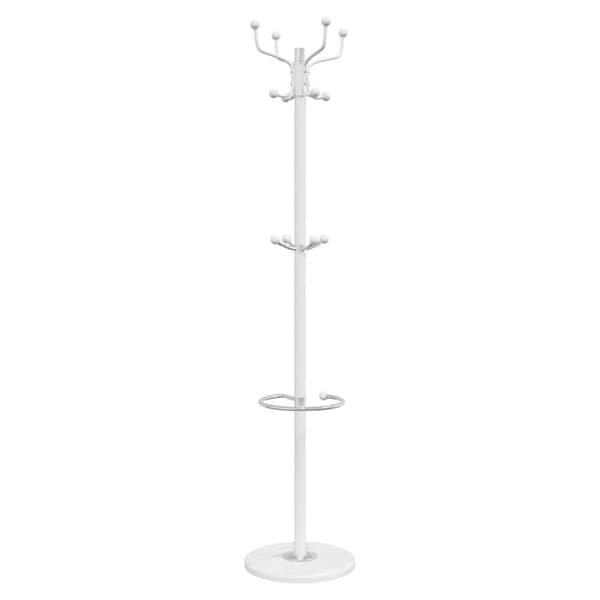 vidaXL Klädställning med paraplyställ vit 180 cm pulverlackerat järn
