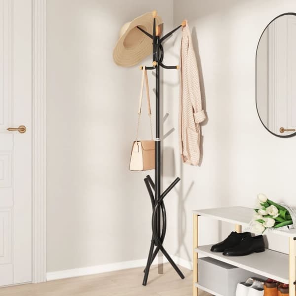 vidaXL Klädställning svart 176 cm pulverlackerat järn