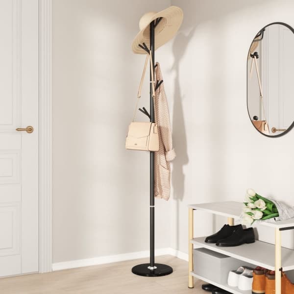 vidaXL Klädhängare svart 175 cm pulverlackerat järn