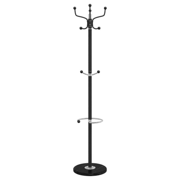 vidaXL Klädställning med paraplyställ svart 180 cm pulverlackerat järn