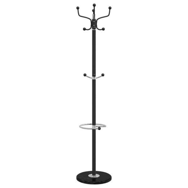 vidaXL Klädställning med paraplyställ svart 180 cm pulverlackerat järn