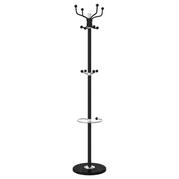 vidaXL Klädställning med paraplyställ svart 180 cm pulverlackerat järn