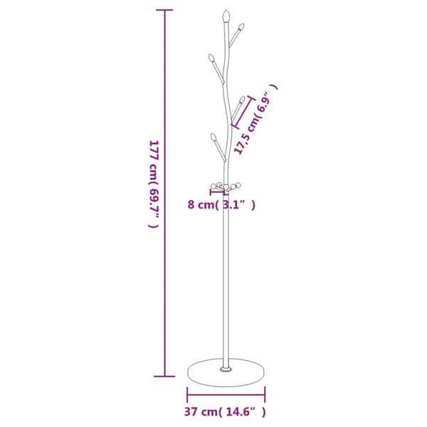 vidaXL Klädställning vit 177 cm pulverlackerat järn