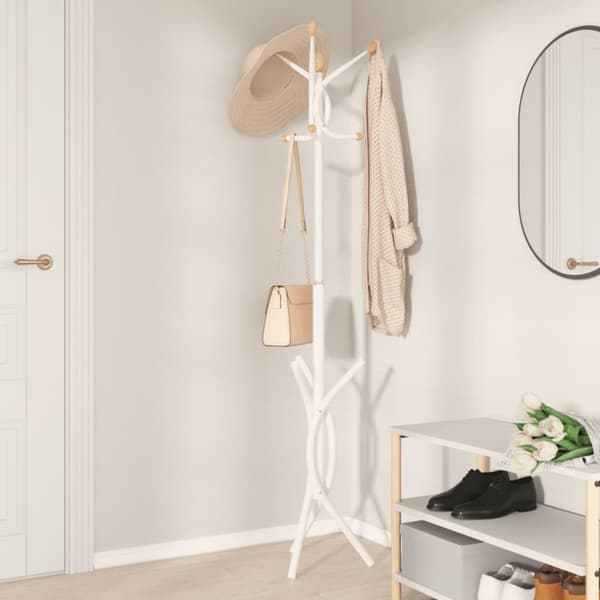 vidaXL Klädhängare vit 176 cm pulverlackerat järn