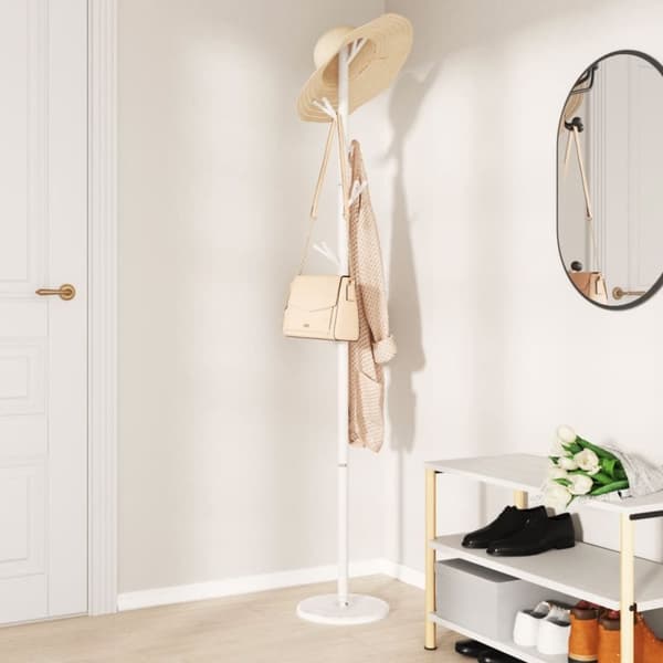 vidaXL stumtjener 175 cm pulverlakeret jern hvid