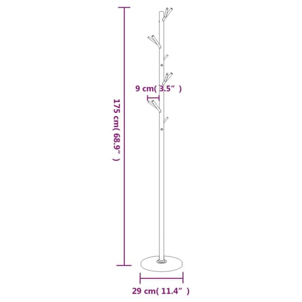 vidaXL Klädhängare vit 175 cm pulverlackerat järn