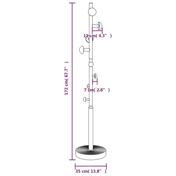 vidaXL Klädställning vit 172 cm pulverlackerat järn
