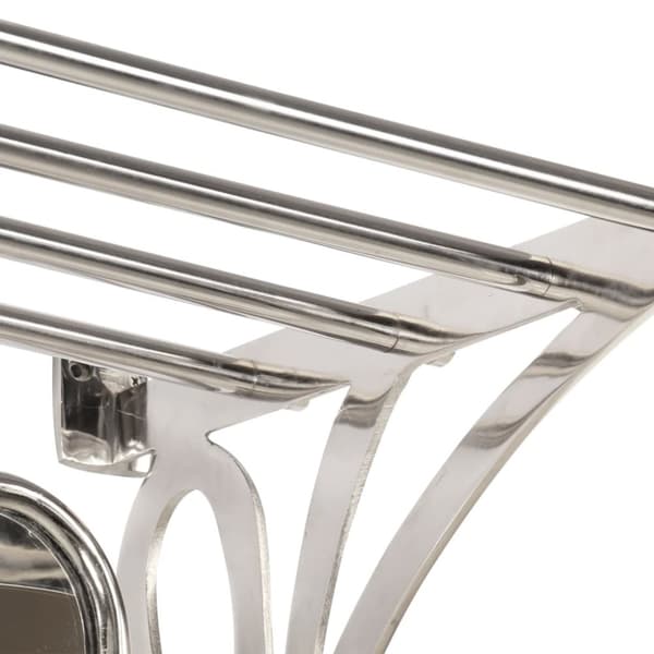 vidaXL Bagagehylla med klädhängare & spegel väggmonterad aluminium