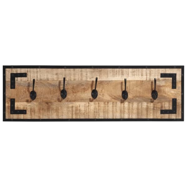 vidaXL knagerækker 2 stk. 80x8x25 cm massivt ru mangotræ