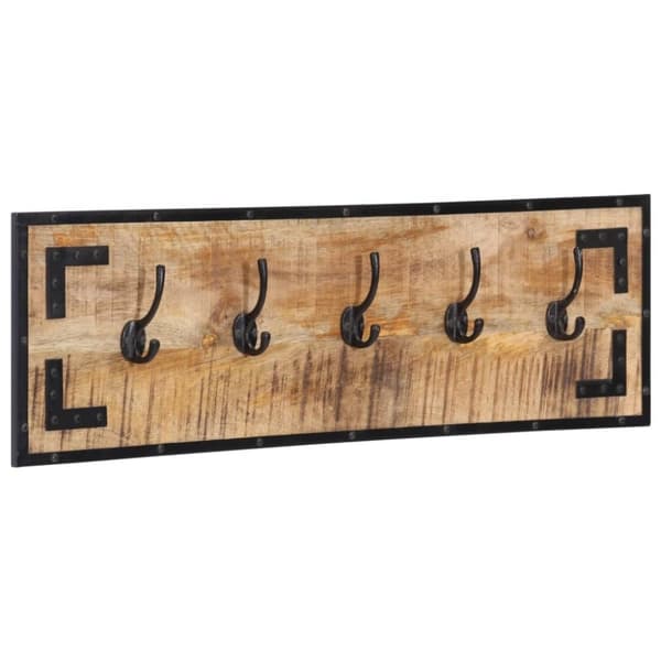 vidaXL knagerækker 2 stk. 80x8x25 cm massivt ru mangotræ