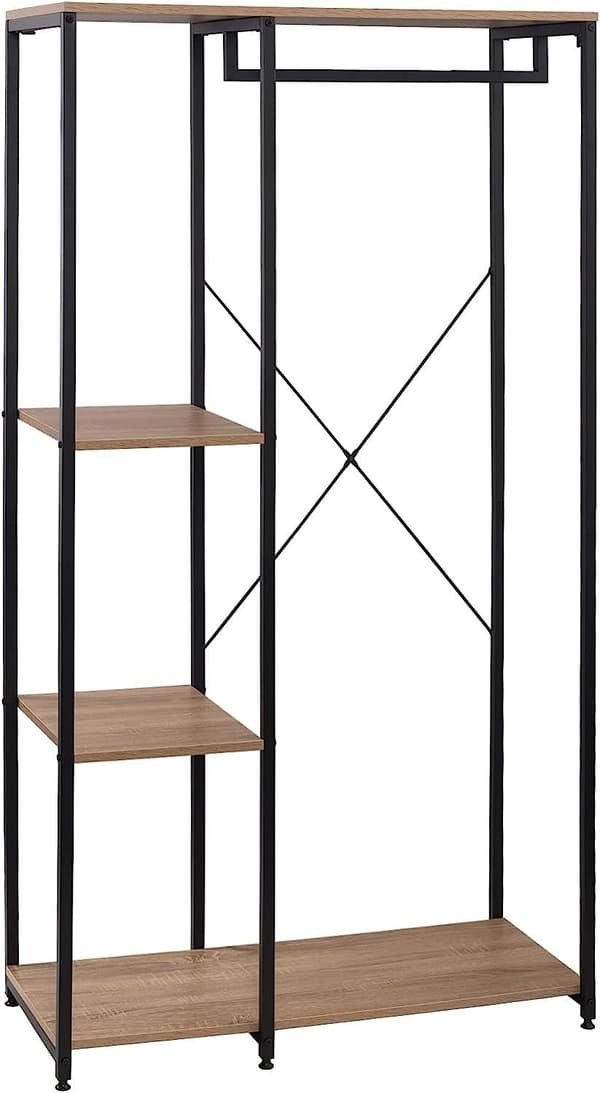 Rootzin monitoimivaateteline - Vaatteiden järjestäjä - Vaatekaappiteline - Runsaasti säilytystilaa - Kestävä ja vakaa - Helppo koota - 90 cm x 40 cm x