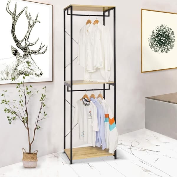 Rootz multifunktionelt tøjstativ - Organizer - Tøjstativ - Moderne design - Holdbar konstruktion - Rigelig opbevaring - 40 cm x 213 cm x 60 cm