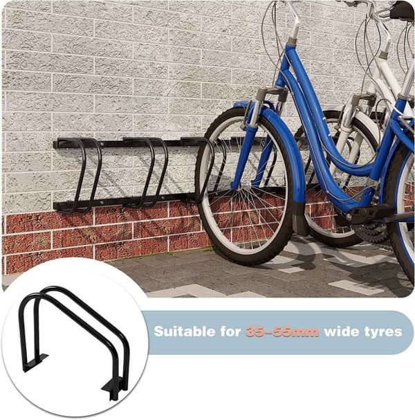 Rootz Cykelställ i galvaniserat järn - Cykelställ - Cykelhållare - Hållbar & väderbeständig - Enkel montering - Universal passform - 160,5 cm x 32 cm