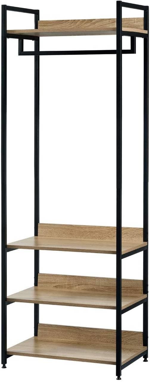 Rootzin monitoimivaateteline - Vaatteiden järjestäjä - Säilytyshylly - Maksimoi tilaa - Kestävä ja säädettävä - Helppo koota - 60 cm x 40 cm x 170 cm