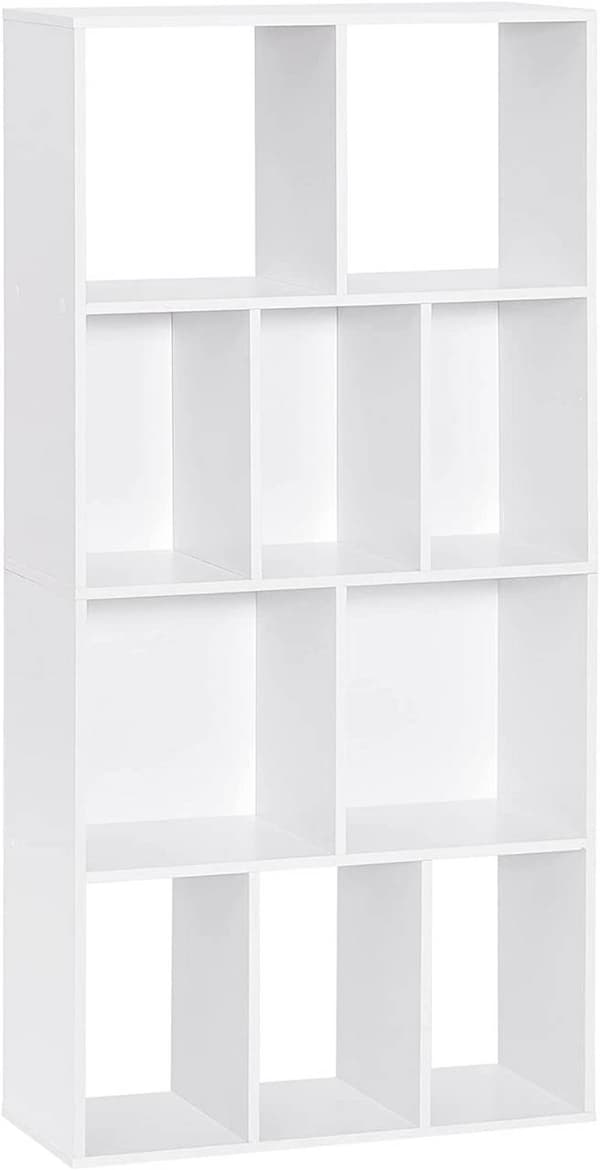 Rootz Modern White Reol - Opbevaringshylde - Displayenhed - Pladsbesparende design - Holdbar og robust - Let at rengøre - 60 cm x 120 cm x 20 cm