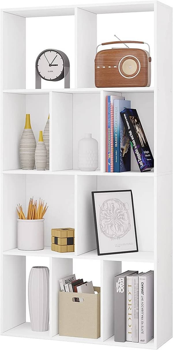 Rootz Modern White Reol - Opbevaringshylde - Displayenhed - Pladsbesparende design - Holdbar og robust - Let at rengøre - 60 cm x 120 cm x 20 cm