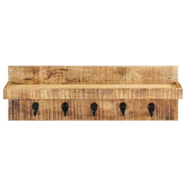 vidaXL Seinälle kiinnitettävä naulakko 60x15x20 cm karkea mangopuu -  Naulakot & hattuhyllyt