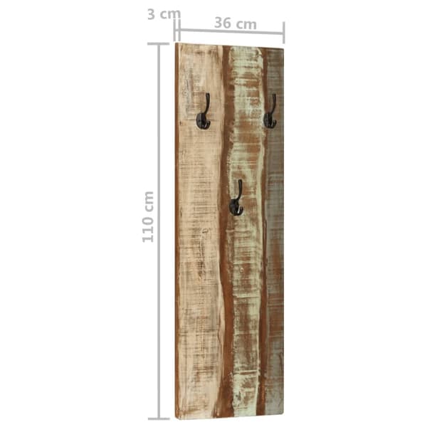 vidaXL Seinäkiinnitteiset naulakot 2 kpl 36x3x110cm täysi kierrätyspuu -  Naulakot & hattuhyllyt