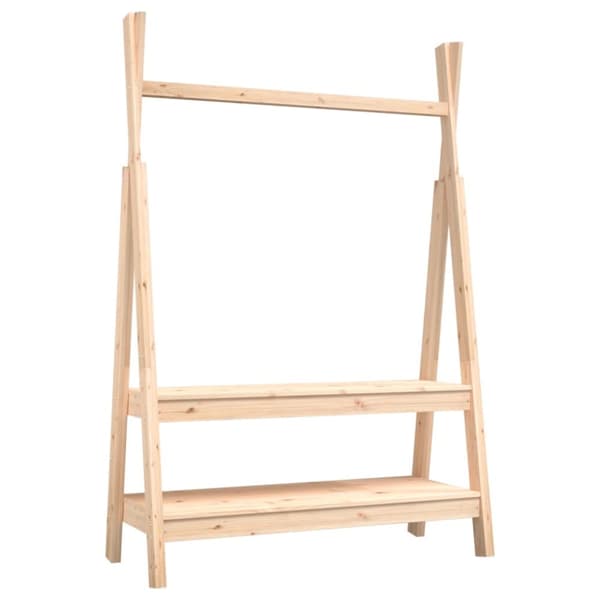 vidaXL tøjstativ 100x45,5x150 cm massivt fyrretræ -  Knagerækker og stumtjenere
