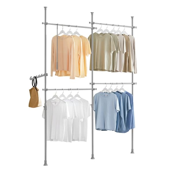 Rootz Justerbar Teleskop tøjstang - Garderobeskabe - Reolsystem - Pladsbesparende design - Nem montering - Variabel størrelse 124-226cm x 200-285cm