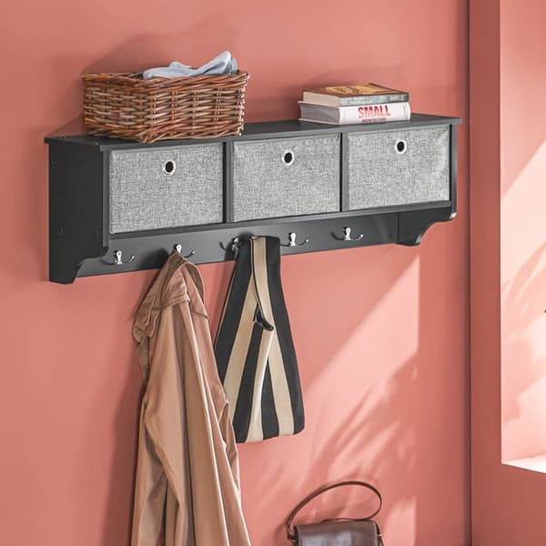 Rootz vægknagerække med opbevaring - Nøgleorganisator - Entréhylde - FSC-certificeret - 100x30x20 cm - Miljøvenlig honeycomb-emballage