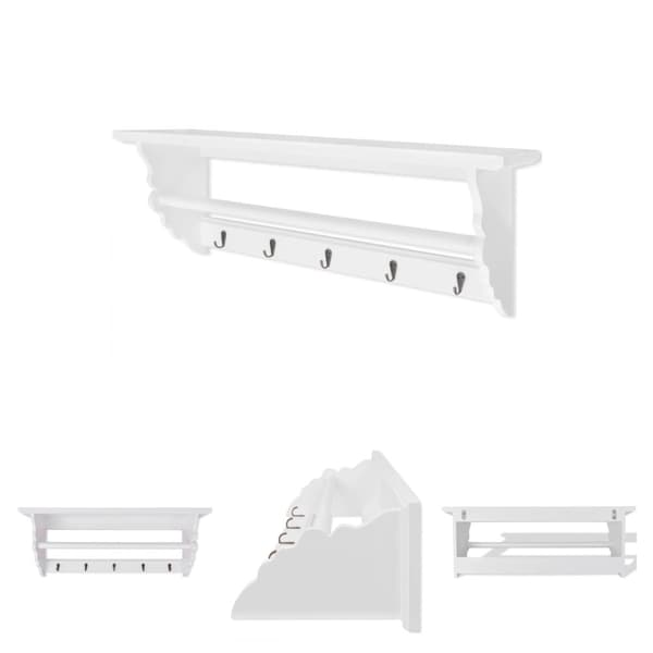 The Living Store Naulakko MDF Valkoinen Barokkityyli -  Naulakot & hattuhyllyt