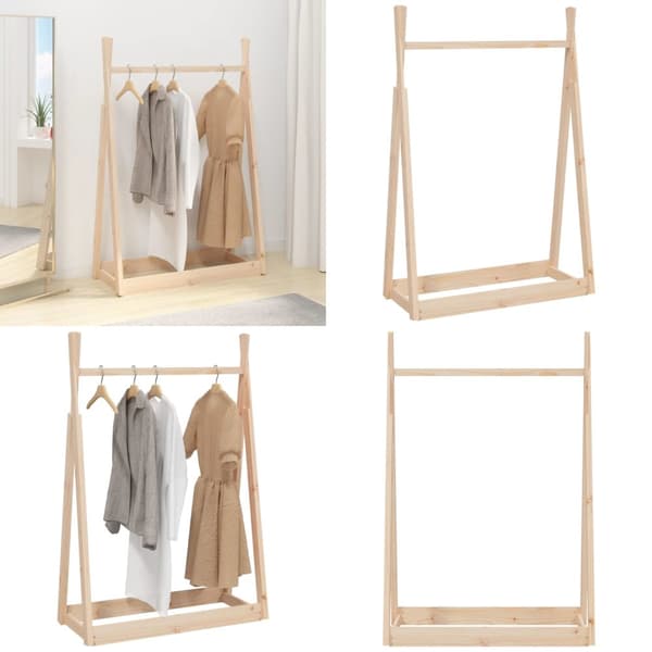 Vaateteline 100x45x150 cm täysi mänty - Vaaterekki - Vaaterekit - Home & Living