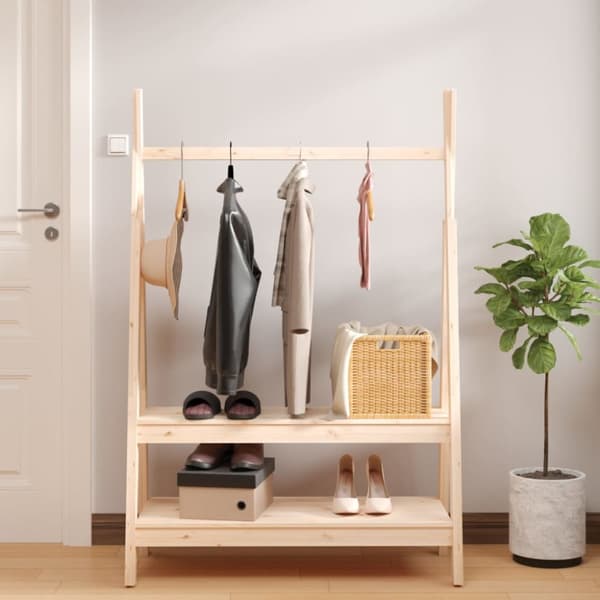 Vaateteline 100x45,5x150 cm täysi mänty - Vaaterekki - Vaaterekit - Home & Living