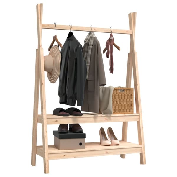 Vaateteline 100x45,5x150 cm täysi mänty - Vaaterekki - Vaaterekit - Home & Living