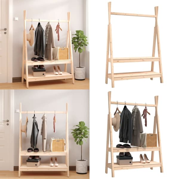 Tøjstativ 100x45,5x150 cm massivt fyrretræ - Tøjstativ - Tøjstativer - Home & Living