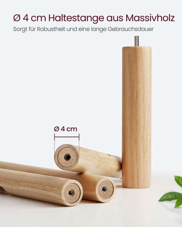 Rootz-naulakko - Hattuteline - Sisäänkäynnin järjestäjä - Kumipuu - MDF - Luonnollinen beige - 30cm x 30cm x 175cm